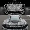 Zwart Wit Camouflage Vinyl Wraps Zelfklevende PVC Film Car Wrap Racewagen Camo Sticker Voertuig DIY Sticker met Air Release225e