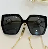 럭셔리 디자이너 선글라스 0410S 선글라스 여성 클래식 패션 쇼핑하는 큰 상자 안경 금속 체인 안티 ultraviolet 렌즈 디자이너 최고 품질