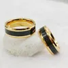 Anéis de casamento exclusivos de carboneto de tungstênio para homens mulheres preto banda de fibra de carbono aniversário mão dedo moda jóias anel