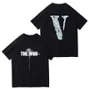 Vlone t shirt Vlones x youngboy co Mens T-Shirts portrait print back white short sleeve loose men and women Tee Hip Hop Loose Large v Letter Lovers