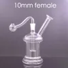 Wholesale 10mm female mini hookah Colorful mushroom percolator water glass dab rig Bongs with oil burner Banger bowl for smoking