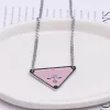 famous brandDesigner silver color mens necklace women triangle letters love trendy punk men enamel cool street womens pendants necklaces ladies chains luxury jewl