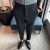 Мужские костюмы 2023, повседневные прямые полосатые брюки с высокой талией, мужские универсальные деловые брюки для мужчин, итальянские социальные брюки