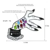 Brooches "MAKE UP FIEND"Pin Hand Devil Hands Brooch Punk Skeleton Enamel Halloween Party Gifts Black And White Color