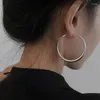 Hoop Earrings Classic Exaggerate For Women Girls Trendy Gold Silver Color Large Round Thick Metal Jewelry Accessories