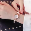 손목 시계 여성 패션 쿼츠 손목 시계 소녀 시계 간단한 PU 가죽 스트랩 미니 얇은 다이얼 H9