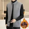 Gilet da uomo caldo uomo giacca senza maniche inverno uomo vestiti colletto alla coreana moda coreana gilet maschile cappotto corto gilet addensare gilet termico L230925