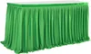 Bord kjol 6ft/9ft polyester veckad bord kjol grön/rosa ruffle matsalduk för bröllop bankett födelsedagsfest bordsdekorationer 230925