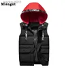 Men's Vests New Arrival Spring Winter Warm Hat Detachable Men Vest Sleeveless Casual Jacket Coat for Men Big Size S-4XL Unisex Waistcoat L230925