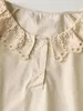 Women's Blouses Cotton Badydoll Lace Collar Tunic Blouse Women Vintage Retro Chic Edwardian Victorian Cottagecore Shabby Mori Girl Peplum