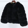 Pelliccia finta da donna 2023 vero cappotto invernale giacca da donna naturale procione tuta sportiva O-collo spesso caldo lusso femminile taglie forti 230925