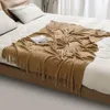 Battaniyeler İskandinav şönil örgü battaniye saf renk püskül yatak uçlu yaz serinleme kanepe kapak yumuşak şekerleme yatak örtüsü şal