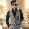 Männer Westen 2020 Winter Herren Weste Woolen Casual Plaid Europäischen Stil Weste Dünne Mode Groomsmen Mantel Für Hochzeit L230925