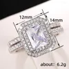 Wedding Rings Micro Zircon Couple Ring Two-Piece For Men And Women Classic Fashion Finger Male Female Party Engagement Jewelry