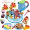 Cozinhas jogar comida meninas brinquedos diy fingir brinquedo simulação bolo de aniversário conjunto casa cozinha presentes para crianças crianças 230925