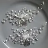 Pinces à cheveux, peignes de mariage faits à la main, couronne de fleurs en strass, couvre-chef en perles, accessoires de mariée, bijoux de style pour femmes et filles