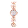 Wristwatches Luxury Rhinestone Flower Bracelet Stainless Steel Watch Fashion Small Watche Women Band Female Clock Relogio Feminino