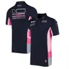 2023 Racing Point Team POLO Chemise Revers T-shirt F1 Costume de course Vêtements pour hommes à manches courtes Formule 1 Vêtements de travail d'équipe cus310q