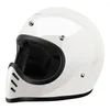 Casques de moto Casque de motard pointu blanc brillant, résistant à l'usure, accessoires respirants, protection anti-chute