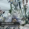 Masa Bezi Palmiye Yapraklar Masa örtüsü Zebra ve Çiçek Baskı Dekoratif Kapak Yemeği Özel Koruma Polyester