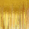 Décoration de fête 2x1m Rose Gold Feuille métallique Tinsel Fringe Rideau Décorations d'anniversaire de mariage Enfants Toile de fond Po Props Fournitures