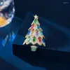 Spille Abito Corpetto Super Lucido Quadrato Zircone Intarsiato Albero di Natale Spilla Accessori per gioielli da festa LYJ086