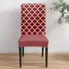 Chair Covers Geometric Morocco Wine Red Dining Cover 4/6/8PCS Spandex Elastic Slipcover Case For Wedding Home Room