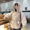 Hoodies femininos harajuku estilo lolita batwing manga hoodie outono inverno quente kawaii menina traje com orelhas zíper topos anime