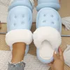 Pantoufles Pantoufles d'hiver femmes avec fourrure chaude maison coton chaussures EVA plate-forme pantoufles mode coréenne intérieur extérieur diapositives 230925
