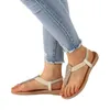 Lady Sandals de estilo bohemiano de dedos folclóricos Retro Diamond Wedges Casual Roman Shoes Sandal Slides Women 8366