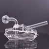 Goedkoopste unieke waterpijp glazen bongwaterpijp recycler dab olielig inline honingraat perc 14,5 mm gewricht bubbler asvanger bongs met downstam olieverbrander pijp