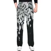 Men's Pants Four Seasons Fashion Business Casual Long Suit Digital 3D Printed Drawstring Males Elastic Straight Trousers