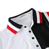 Polos masculinos verão moda costura cor fio manga curta camisa polo europeia base casual