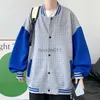 Herrjackor mode 2023 Spring Autumn Men's Loose Baseball Uniform Coats Hip Hop Streetwear Covered Button Bomber Jacket Youth Outdoor Tops L230925