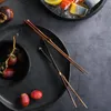 Chopsticks japansk stil naturlig handgjord trä baby japan/porslin äter ware chop pinnar med sträng rund försäljning