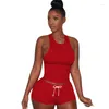 Damen Trainingsanzüge Shorty Anzug Sport Freizeit Solide Kurzarm Tank Top Capris 2 Stück Set Trainingsanzug Für Weibliches Lauftraining Fitness