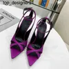 23ss Designers Heels Sandals Women wedding Shoes Factory Shoe Spring Fashion brand Purple Satin Shallow Mouth Pointed Luxury Ultra womens High Heel