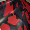 Red Black Large Camo Vinyl For Car Wrap With Air Release Gloss Matt Camouflage Stickers Truck graphics self adhesive 1 52X30M 5295u