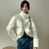 Trenchs de femmes manteaux 2023 hiver femmes vêtements vestes courtes vers le bas parka doudoune à manches longues mode coréenne noir blanc gris