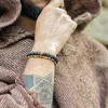 Charm Bracelets Volcanic Stone Bracelet for Men Lava Wooden 8mm Beads Bracelet Tibetan Buddha Wrist Chain Women Men Jewelry Gift New Bracelets Q230925