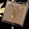 2022 Ожерелья с подвесками для женщин Подарок на день Святого Валентина Золотая цепочка с подвеской в форме сердца Y0121275S