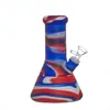 Dernier coloré fumer silicone Bong tuyaux Kit Portable amovible voyage barboteur herbe tabac bol plates-formes pétrolières conduite d'eau Bongs Dabber porte-cigarette tuyau DHL