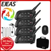 Walkie Talkie Ejeas 4pcs V4C Plus Futbol Hakem Interkom Kulaklık 1500m Tam Dubleks Bluetooth Kulaklık Konferansı Interphon + Çanta HKD230925