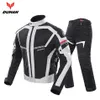 Duhan motocicleta vestuário jaqueta calças terno verão moto casaco masculino motobike engrenagem de proteção malha respirável roupas reflexivas D-2297m