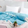 Koce kolorowy koc muślinowy solidne mycie bawełniana zmarszczka letnie podwójne pokrywę łóżka kołdry ozdobić łóżka na łóżkach 200*230 yq230925
