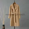 Misto lana da donna Topcoat Cappotto di lana Double Sided Donna Autunno Inverno Ispessimento Ulster Manica intera Moda tinta unita Elegante Giacca sopra il ginocchio J230925