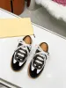 Autumn Designer Sneakers Slip-on Lace-up Slippers Black Brown Casual Shoes Fashionable Versatile Sneakers Flat Slippers Luxury Sandals Size 35-41