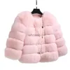 Women's Fur Faux Fur Women Winter Fur Coat Red Blue Short Jacket Thick Warm Overcoat Outerwear Fashion O Neck Plus Size Female YQ230925