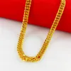 MENS HEAVY 18K YELLOW GOLD FILLED CUBAN LINK CHAIN NECKLACE 20IN - SOLID240g