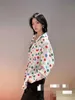 Kadınlar bluz gömlek tasarımcısı yeni ton2023 erken bahar illüzyon renk tonu baskılı ipek gömlek klasik çok yönlü x0fj